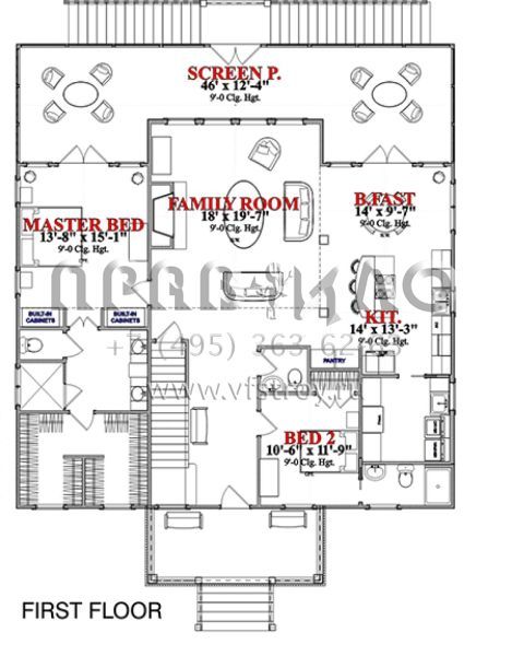Проект трехэтажного дома с гаражом на три и более машин в прибрежном стиле S5-291 (1070-00240)