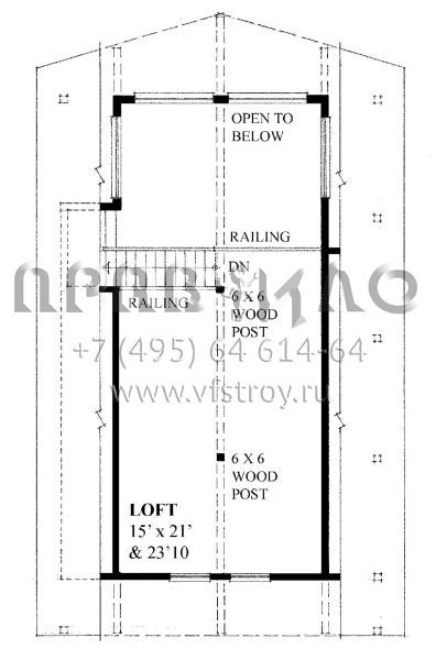 Проект двухэтажного дома без гаража в стиле Дом-шалаш S5-99 (4177-00004)