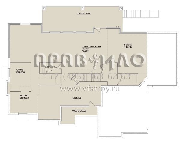 Проект одноэтажного дома с гаражом на три и более машин в стиле Ранчо S5-218 (8768-00086)