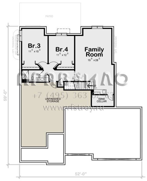 Проект одноэтажного дома с гаражом на три и более машин в английском стиле S5-243 (402-01768)