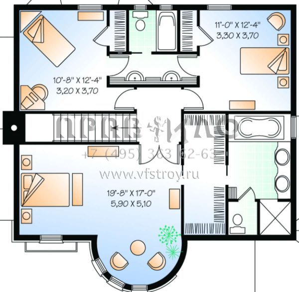 Проект двухэтажного дома с гаражом на две машины в английском стиле S5-217 (034-00076)