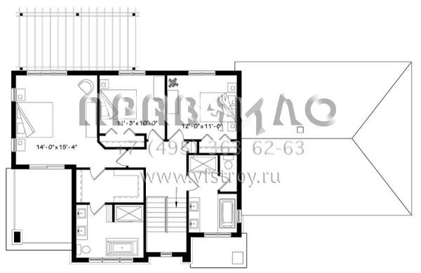 Проект двухэтажного дома с гаражом на две машины в современном стиле S5-201 (034-01131)