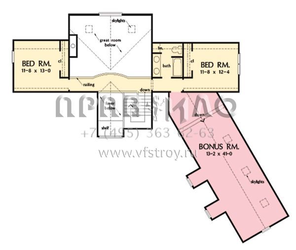 Проект двухэтажного дома с гаражом на три машины в стиле Ранчо S5-274 (2865-00333)