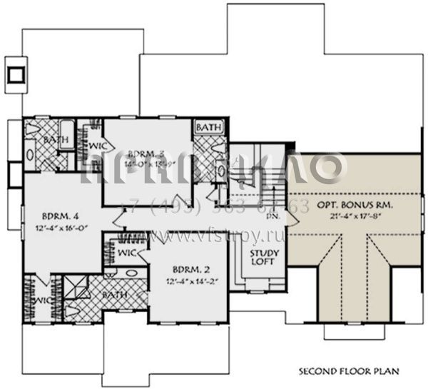 Проект двухэтажного дома с гаражом на две машины в стиле Ранчо S5-321 (8594-00087)