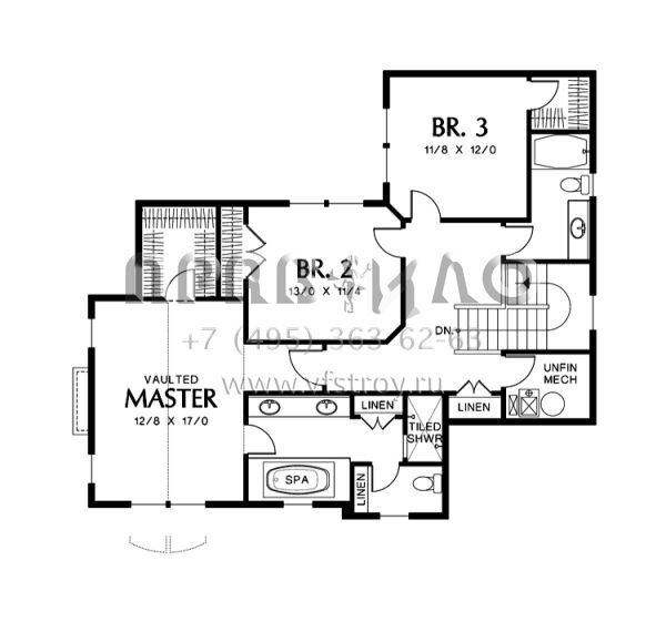 Проект двухэтажного дома с гаражом на две машины в американском стиле S5-225 (2559-00407)