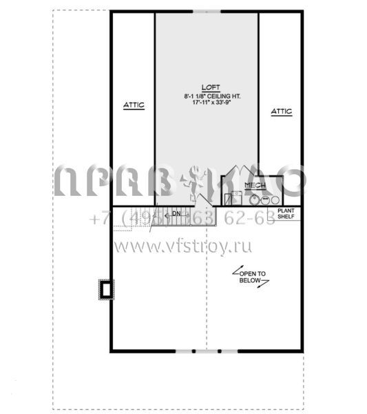 Проект двухэтажного дома без гаража в американском стиле S5-257 (5032-00208)