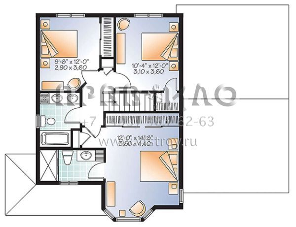 Проект двухэтажного дома с гаражом на одну машину в стиле Ранчо S5-137 (034-01109)