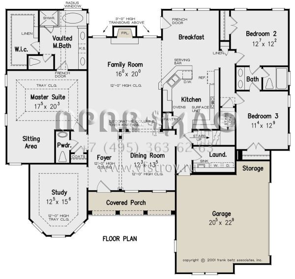 Проект одноэтажного дома с гаражом на две машины в английском стиле S5-217 (8594-00158)