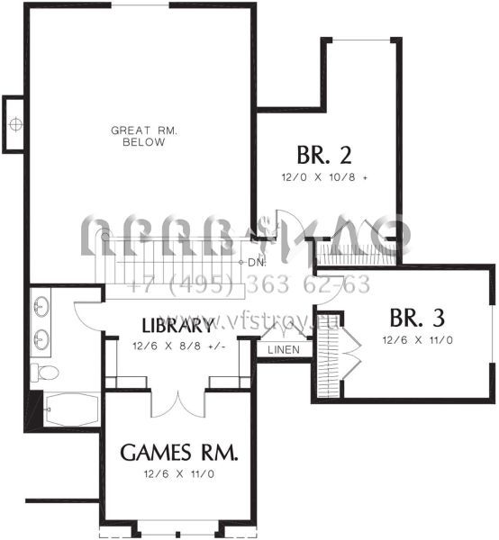 Проект двухэтажного дома с гаражом на три и более машин в американском стиле S5-282 (2559-00303)