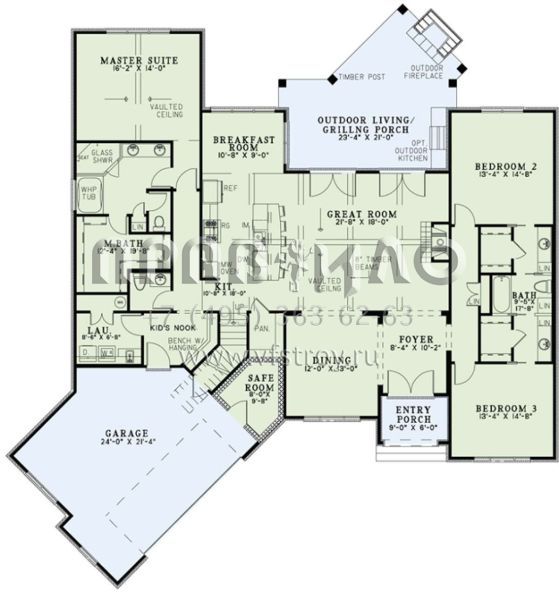 Проект одноэтажного дома с гаражом на две машины в английском стиле S5-224 (110-00999)
