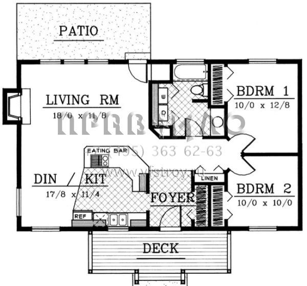 Проект одноэтажного дома без гаража в современном стиле S5-89 (692-00039)