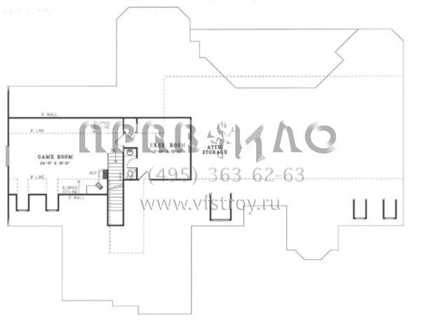 Проект двухэтажного дома с гаражом на три и более машин в стиле Ранчо S5-421 (110-00111)