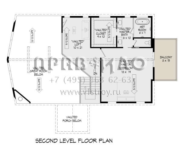 Проект двухэтажного дома без гаража в стиле Шале S5-358 (940-00609)
