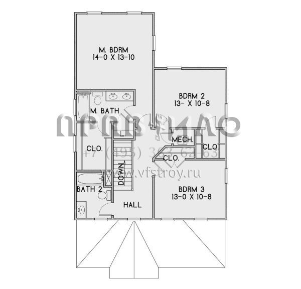Проект двухэтажного дома без гаража в американском стиле S5-173 (4351-00022)