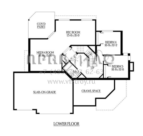 Проект двухэтажного дома с гаражом на три и более машин в американском стиле S5-406 (341-00222)