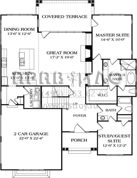 Проект двухэтажного дома с гаражом на две машины в современном стиле S5-234 (3323-00609)