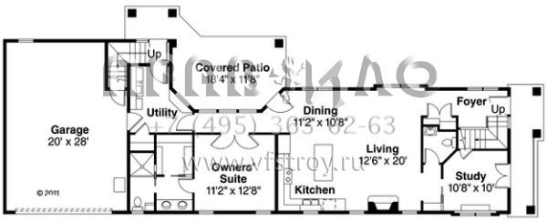 Проект двухэтажного дома с гаражом на две машины в прибрежном стиле S5-238 (035-00606)