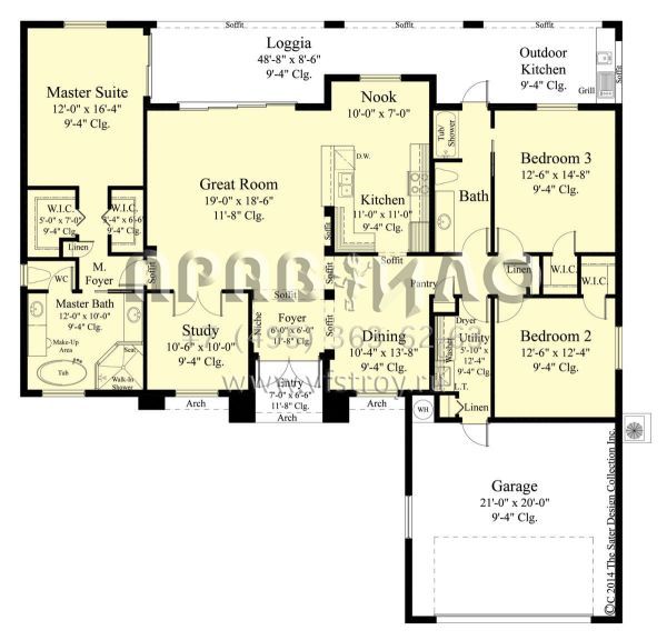 Проект одноэтажного дома с гаражом на две машины в современном стиле S5-190 (8436-00062)