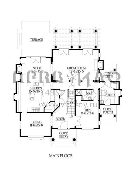 Проект двухэтажного особняка в европейском стиле S5-301 (341-00115)