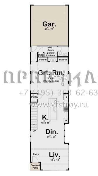 Проект трехэтажного дома с гаражом на две машины в прибрежном стиле S5-298 (963-00454)
