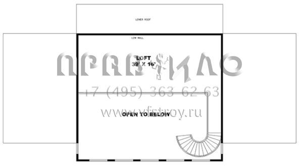 Проект двухэтажного дома без гаража в стиле Ранчо S5-336 (039-00634)