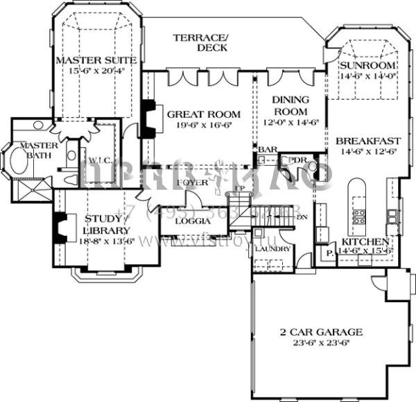Проект двухэтажного дома с гаражом на две машины в современном стиле S5-478 (3323-00287)