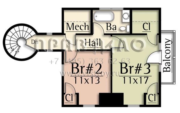 Проект двухэтажного дома с гаражом на две машины в стиле Шале S5-120 (8504-00151)