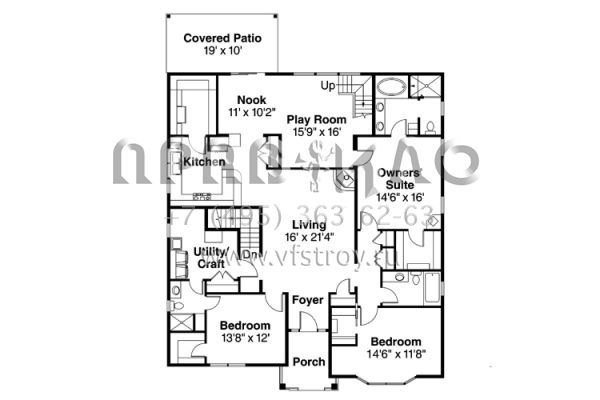 Проект трехэтажного дома с гаражом на две машины в американском стиле S5-232 (035-00653)
