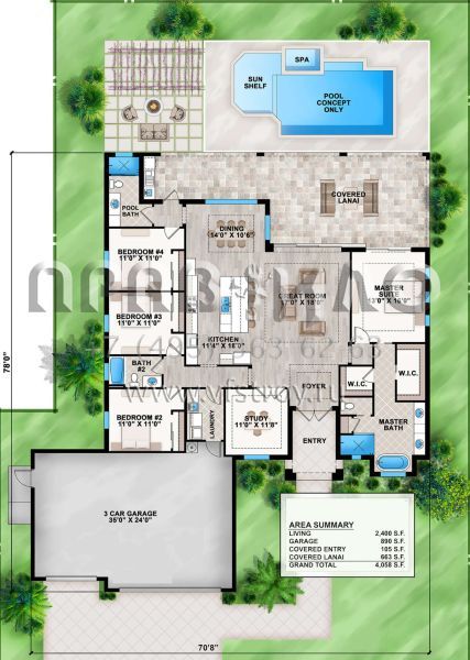 Проект одноэтажного дома с гаражом на три и более машин в современном стиле S5-223 (207-00140)