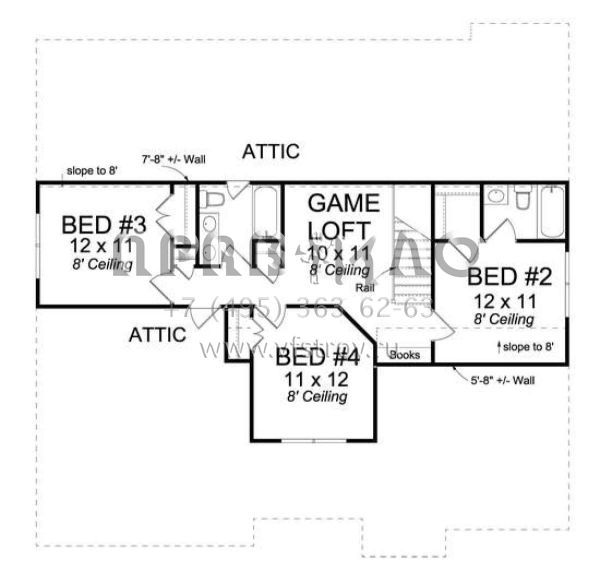 Проект двухэтажного дома с гаражом на две машины в американском стиле S5-215 (4848-00307)