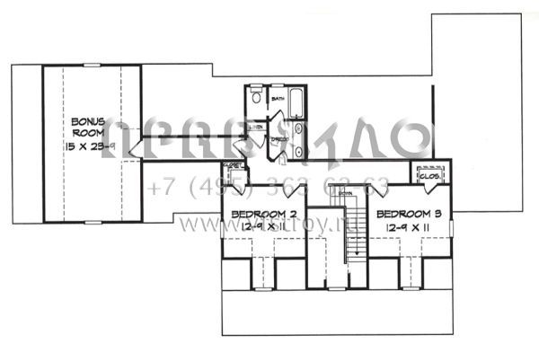 Проект двухэтажного дома с гаражом на две машины в стиле Ранчо S5-220 (6082-00083)