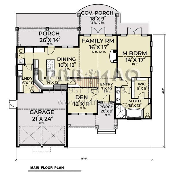Проект двухэтажного дома с гаражом на две машины в американском стиле S5-230 (2464-00008)