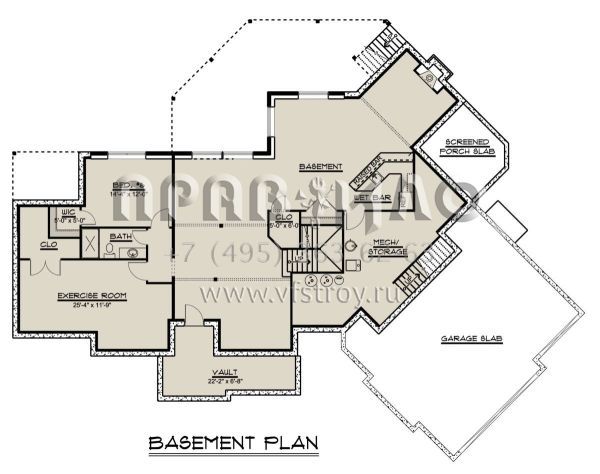 Проект двухэтажного дома с гаражом на три и более машин в американском стиле S5-331 (5032-00054)