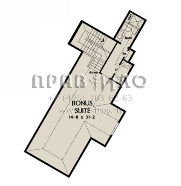 Проект дома на склоне с цокольным этажом и гаражом на три машины S5-398 (2865-00080)