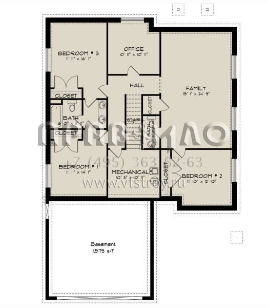 Проект одноэтажного дома с гаражом на две машины в стиле Ранчо S5-148 (2802-00236)