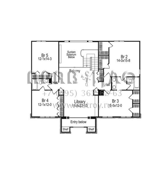 Проект одноэтажного дома с гаражом на три и более машин в стиле Ранчо S5-358 (5633-00040)