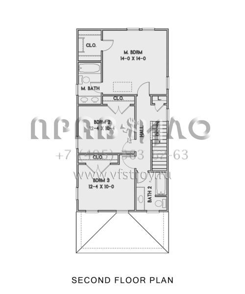 Проект двухэтажного дома без гаража в стиле Ранчо S5-149 (4351-00042)