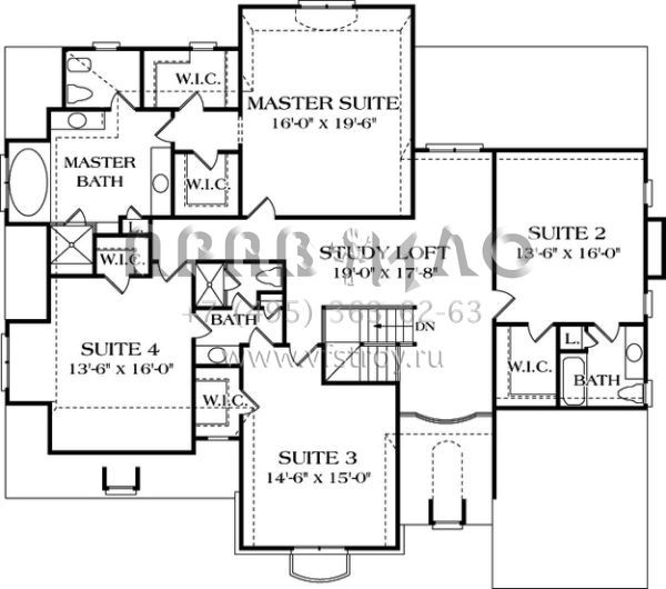 Проект двухэтажного дома с гаражом на три и более машин в современном стиле S5-492 (3323-00388)