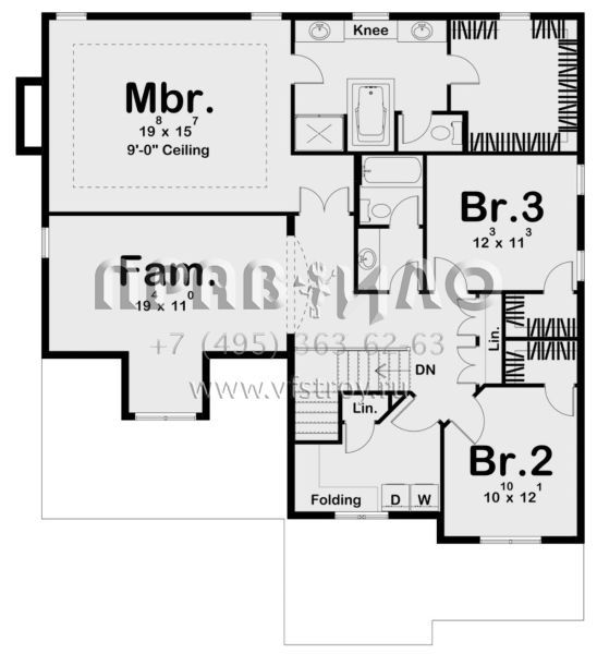 Проект двухэтажного дома с гаражом на две машины в современном стиле S5-271 (963-00413)