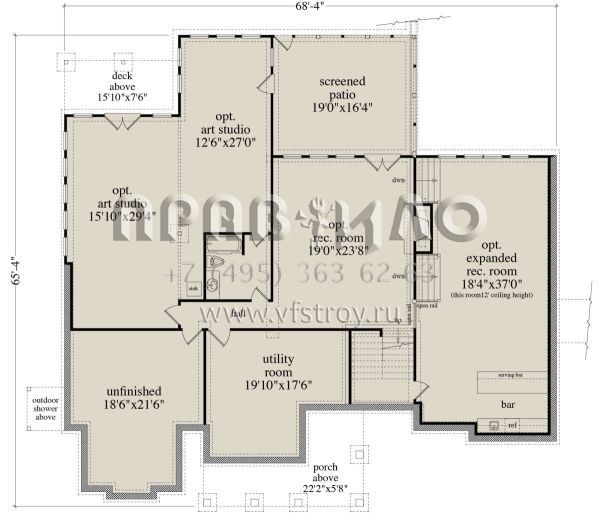 Проект одноэтажного дома с гаражом на три и более машин в стиле Шале S5-275 (957-00089)