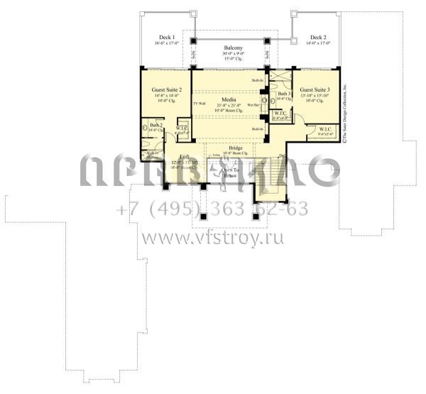 Проект двухэтажного дома с гаражом на три и более машин в современном стиле S5-560 (8436-00129)