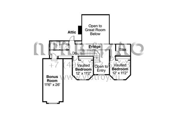 Проект двухэтажного дома с гаражом на две машины в стиле Ранчо S5-239 (035-00702)