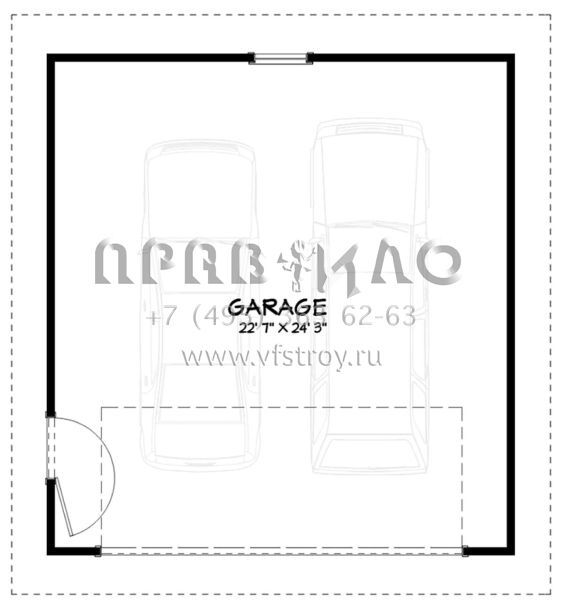 Проект одноэтажного дома с гаражом на две машины в стиле Ранчо S5-158 (3125-00022)