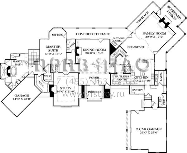 Проект двухэтажного дома с гаражом на три и более машин в современном стиле S5-943 (3323-00528)