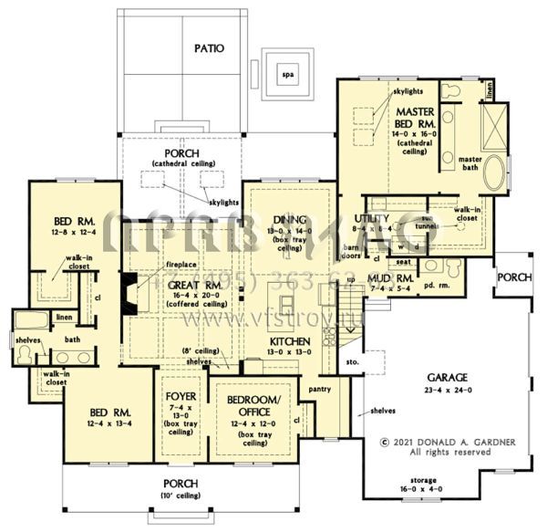 Проект одноэтажного дома с гаражом на две машины в современном стиле S5-221 (2865-00351)