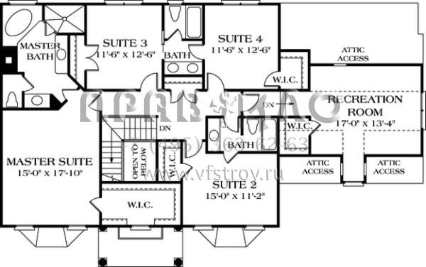 Проект двухэтажного дома с гаражом на две машины в стиле Ранчо S5-283 (3323-00180)