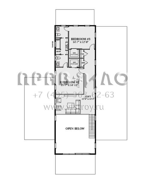 Проект двухэтажного дома с гаражом на три и более машин в стиле БарнХаус S5-297 (6849-00152)