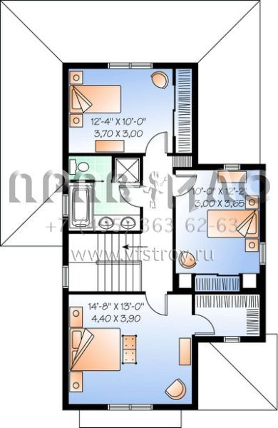 Проект двухэтажного дома без гаража в стиле Ранчо S5-159 (034-00467)