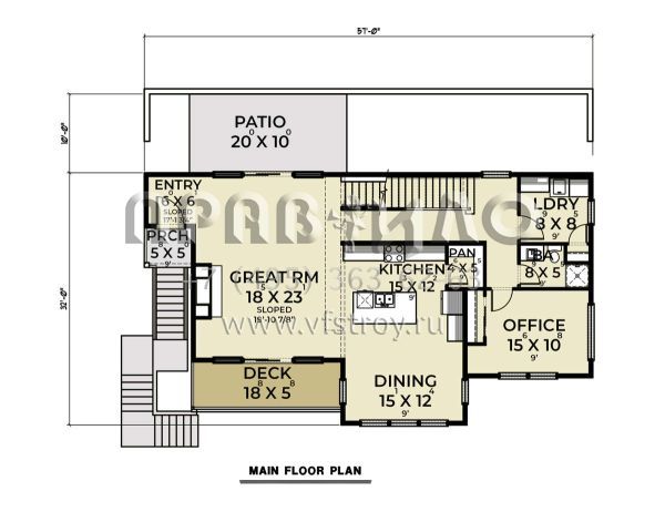 Проект двухэтажного дома с гаражом на три и более машин в современном стиле S5-289 (2464-00118)
