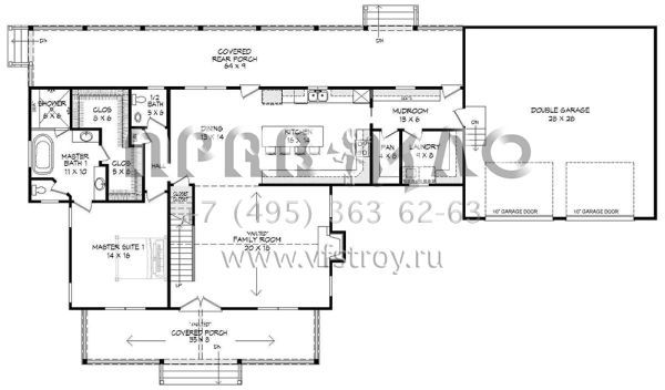 Проект двухэтажного дома с гаражом на две машины в современном стиле S5-251 (940-00034)